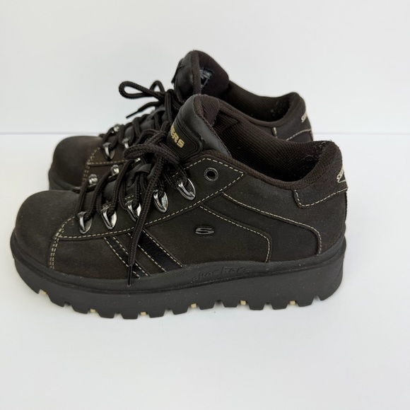 Vintage Y2K Skechers Jammers Chunky Platform Shoes Loafers Lace Up Brown Size 8 - Picture 5 of 11